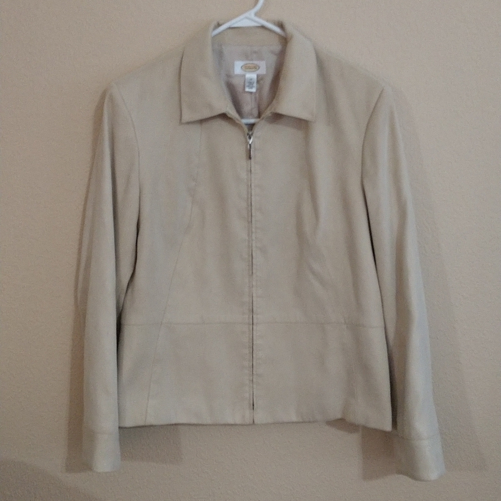 Talbots Faux Suede Front Zip Jacket Size 12